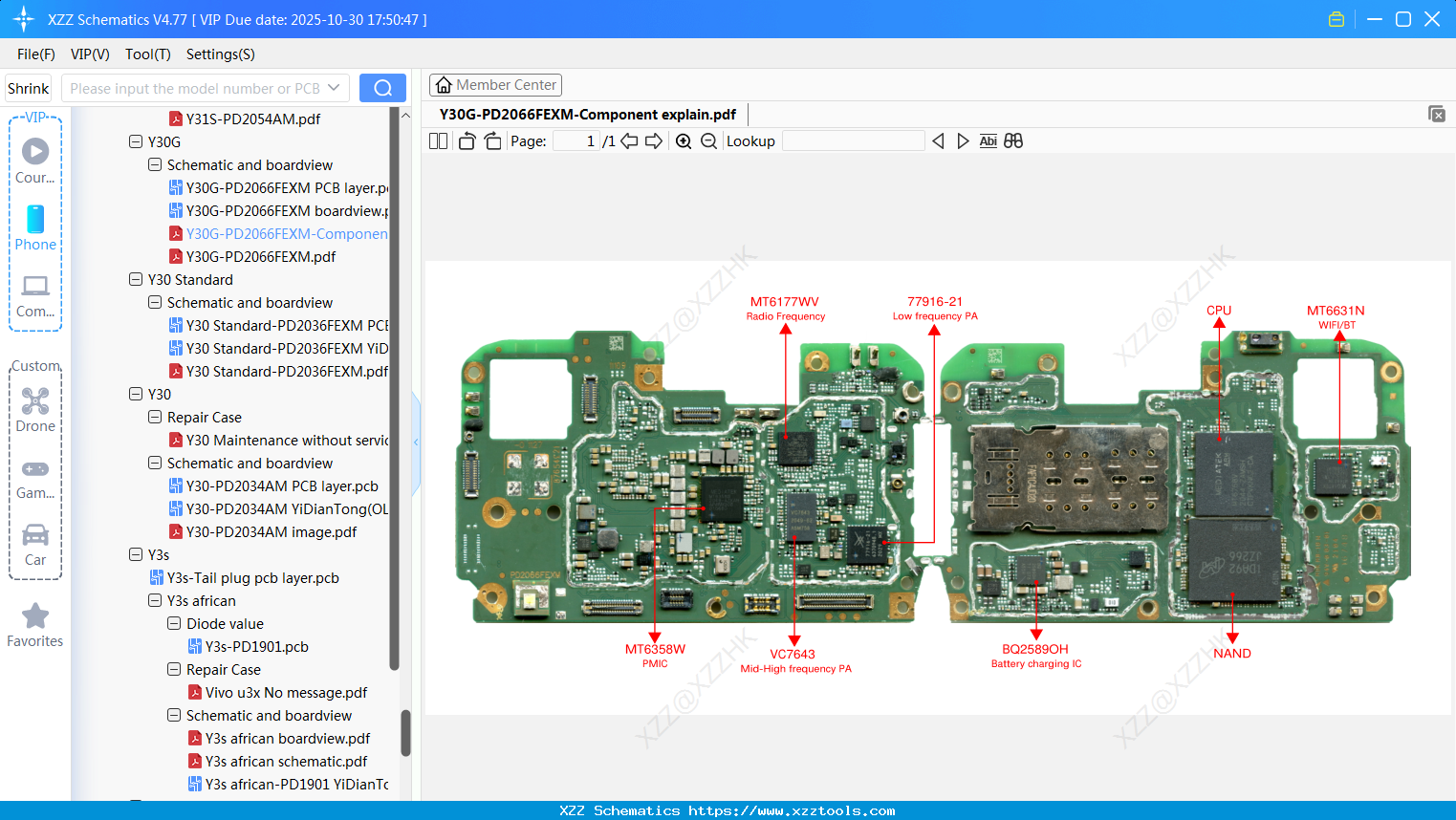 VIVO Y30G-PD2066FEXM-Component Explain